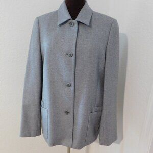 Talora Wool Silk Cashmere Blend Lined Blazer Size 10 Light Gray